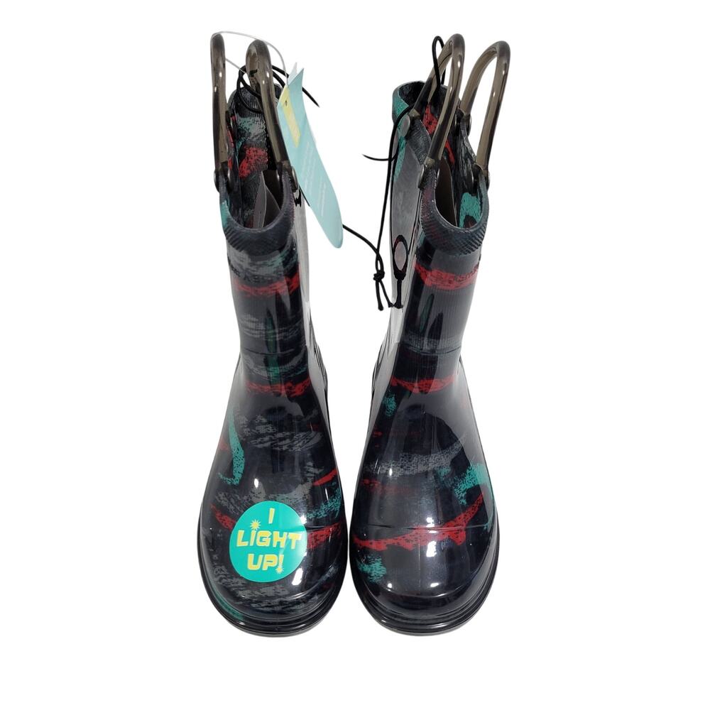 Western Chief Kids Black Shark Frenzy Design Waterproof Boots Size 10 NWT 111423